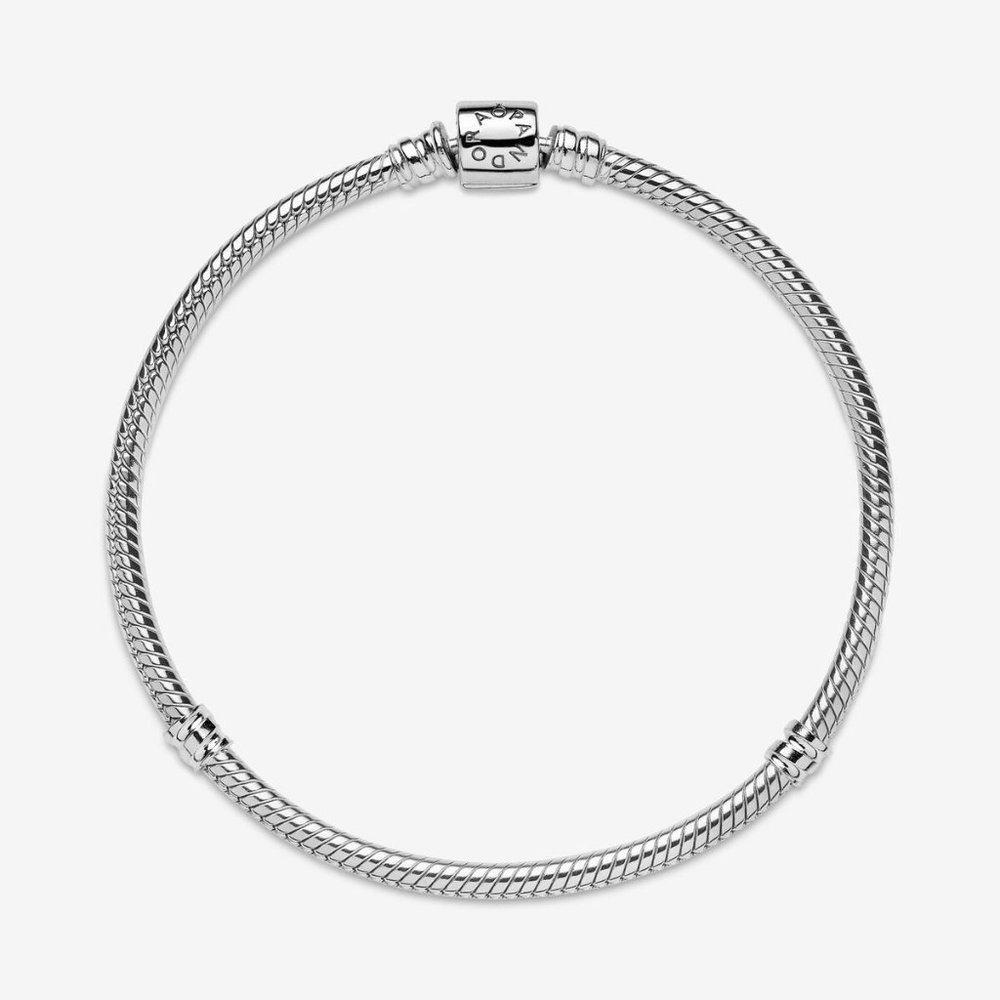 NWT Pandora Moments Barrel Clasp Snake Chain Bracelet 20cm - Picture 3 of 9